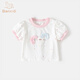 班喜迪女童短袖t恤夏裝新款洋氣兒童公主上衣夏季女寶寶衣服童裝打底衫 白色 90