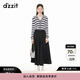 DZZIT地素針織條紋開(kāi)衫春秋簡(jiǎn)約摩登風(fēng)范百搭小眾女 黑色 M