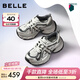 百麗（Belle）機能風(fēng)老爹鞋女商場(chǎng)同款撞色厚底增高休閑鞋E2G1DCM5 銀色 35 (225mm)