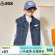 ASK JUNIOR兒童男童外套2026春裝新品中大童牛仔夾克馬甲青少年牛仔衫