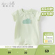 戴維貝拉（DAVE＆BELLA）夏天薄款嬰兒衣服新生兒夏季短袖連體衣嬰幼兒包屁衣寶寶空調服裝 綠色DB2235928-A 90cm （建議身高80-90cm）