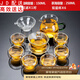 玻璃茶具套裝家用整套紅茶茶具透明過(guò)濾泡茶器加厚耐熱簡(jiǎn)約茶杯子 10頭玻璃_雙層杯_蓋碗