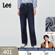 Lee【張凌赫代言】舒適直腳磨毛深藍女保暖牛仔褲休閑潮LWB10042 深藍色 26