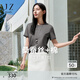 玖姿·安娜蔻【絕世名伶】?jì)?yōu)雅手工釘鉆圓領(lǐng)短袖T恤女2025夏季款 中灰 2XL