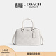 蔻馳（COACH）奧萊女士女包老花SAVANNAH小號CARRYALL手提斜挎包 SV/白色/粉筆白色