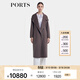 PORTS 寶姿秋冬新品女裝長(cháng)袖中長(cháng)毛呢大衣LP9C023SWF133 暗灰褐 XS (2)