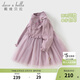 戴維貝拉（DAVE＆BELLA）女童毛衣連衣裙洋氣女寶寶網(wǎng)紗裙春裝新款兒童裙子童裝 灰紫色【現貨】 110 cm（建議身高100-110cm）