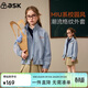 ASK JUNIOR童裝兒童外套春裝女童中大童撞色夾克學(xué)院風(fēng)開(kāi)衫上衣 藍色格子