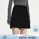 范思藍恩燈芯絨a字半身裙女秋冬2024新款美拉德棕色高腰短裙14555 黑色 M