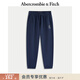Abercrombie & Fitch美式百搭抓絨LOGO束腳運動(dòng)衛褲長(cháng)褲25秋冬新款男裝134-5147 海軍藍 M (180/80A)