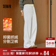 森馬（Semir）發(fā)熱抑菌抓絨抽繩分割寬松2025百搭闊腿褲女冬休閑褲109725127001
