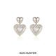 三橫 SUN HUNTER原創(chuàng  )心形貝母耳釘小眾輕奢美拉德耳環(huán)春夏復古耳飾 心形貝*耳釘