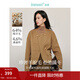 茵曼（INMAN）2025冬季女裝新款羊駝桑蠶絲雙面呢外套高級感雙排扣圓領(lǐng)短款大衣 駝色 M 161-165cm /101-110斤