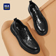 海瀾之家HLA皮鞋男商務(wù)休閑軟底增高布洛克雕花鞋HAAPXM1DAV061 黑色39