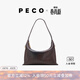 PECO小丑Hobo包小號單肩復古月亮包春夏斜挎手提餃子女包女神節禮 玳瑁色頭層半樹(shù)膏牛皮