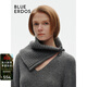 BLUE ERDOS羊絨圍脖女秋冬休閑保暖易搭配拉鏈可調節圍脖B246R0011 深灰 26cmX25.5cm