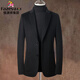 Fazeya恒源祥集團純羊毛西服男秋冬商務(wù)休閑新款毛呢西裝外套單西上衣 黑色（100%羊毛） XL (180)（建議140-160斤）