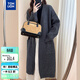 唐獅（TonLion）2025秋冬極簡(jiǎn)風(fēng)中長(cháng)款開(kāi)衫女針織外套高級感百搭女士灰色毛衣