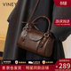 viney牛皮包包女包輕奢斜挎包品牌手提包生日禮物送女友老婆 【棕色】高檔實(shí)用單肩包 時(shí)尚百搭休閑洋氣小眾波士頓包