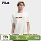 FILA 斐樂(lè )官方馬上起飛情侶款針織短袖衫2026春季休閑舒適刺繡圓領(lǐng)T恤