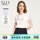ELLE ACTIVE絲柔棉印花圓領(lǐng)短袖T恤女夏季抑菌精選時(shí)尚氣質(zhì)百搭透氣上衣女 字母-白色 M