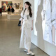 溫格芳連衣裙女2026春季新款小個(gè)子韓系穿搭高級松弛感時(shí)尚套裝氣質(zhì)長(cháng)裙 白色套裝 M