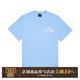 MEDM潮牌基礎款短袖t恤男女同款夏季美式寬松復古五分半袖體恤衫 藍色（現貨） M