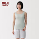 MUJI 女式 萊賽爾羅紋帶罩杯背心 女士女款胸墊一體式26年春季 淡綠色 M (160/84A)