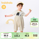 巴拉巴拉寶寶短袖套裝夏裝男童衣服背帶褲兩件套造型寬松舒適可愛(ài) 淺卡其50364 100