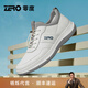 零度Zero男鞋運動(dòng)鞋秋冬新款慢跑鞋潮流舒適輕便軟彈真皮休閑鞋男 白色 40