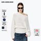 ANN ANDELMAN【周芯竹同款】解構斜肩絞花毛衣寬松慵懶復古針織衫 白色 S