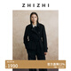 致知 玲瓏玉 風(fēng)衣式單面呢大衣短款松弛25年秋季 黛黑 XS