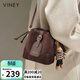viney牛皮包包女包休閑水桶包通勤斜挎單肩包生日禮物高級感送女友老婆
