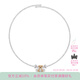 尤目 蝴蝶結小熊項圈choker密鑲寶石項鏈女38節生日禮物送女友 白色