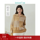 茵曼（INMAN）純羊毛坑條針織衫秋冬季女裝新款半開(kāi)襟毛衣 淺梨花黃 S