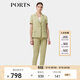 PORTS寶姿春季新品女裝一?？弁ㄇ谛蓍e短袖西裝ALP8J006SWP027 玉石色 M (6)