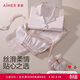 愛(ài)慕睡衣女【禮盒裝】舒適開(kāi)衫短袖九分褲發(fā)圈家居服套裝AM46B491