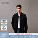 Calvin KleinJeans春秋男士商務(wù)休閑通勤正裝ck修身彈力黑色長(cháng)袖襯衫外套 UB1-太空黑 M