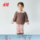 H&M童裝女?huà)胙澴?5春季休閑舒適燈芯絨長(cháng)褲1240495 淺粉色 100 100/50