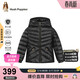 暇步士（Hush Puppies）童裝女童羽絨服大童寶寶保暖戶(hù)外服兒童輕薄羽 鉆石黑 140