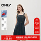 ONLY夏季萊卡小眾設計短裙牛仔吊帶連衣裙女|124242031 J35 510洗水牛仔藍 S 160/80A