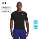 安德瑪（Under Armour）HeatGear Armour男子透氣訓練運動(dòng)短袖緊身衣1361518 黑色001 L