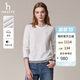 哈吉斯（HAZZYS）女裝 女士毛衫撞色假兩件簡(jiǎn)約休閑套頭羊毛衫女