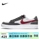 耐克NIKE男女休閑鞋SB ADVERSARY新年紅運動(dòng)鞋CW7456-005灰/白紅40.5