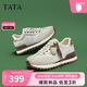 他她（TATA）2026春厚底阿甘鞋女透氣休閑運動(dòng)鞋 米灰/金 36