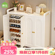 帥仕鞋架鋼制鞋柜多層入戶(hù)門(mén)口家用鞋子收納置物架一體靠墻玄關(guān)儲物柜 116長(cháng)35寬【碳鋼隱私門(mén)】7層4門(mén)