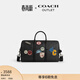 蔻馳（COACH）奧萊男士男包經(jīng)典標志貼飾VENTURER 45號手提包旅行大容量 青銅色硬件/炭黑色 混合色