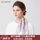 瑪麗亞·古琦（MARJA KURKI）真絲小方巾絲巾女 絲綢圍巾中方巾 桑蠶絲領(lǐng)巾禮物 節日快樂(lè ) 綠粉色