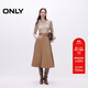 ONLY2025秋季新款修身針織牛仔拼接圓領(lǐng)七分袖連衣裙女|125142006 H5Z沙丘色 L