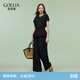 歌莉婭（GOELIA）【四面彈】歌莉婭高級松弛感穿搭套裝女夏超火黑色ootd三件套 00B黑色 S